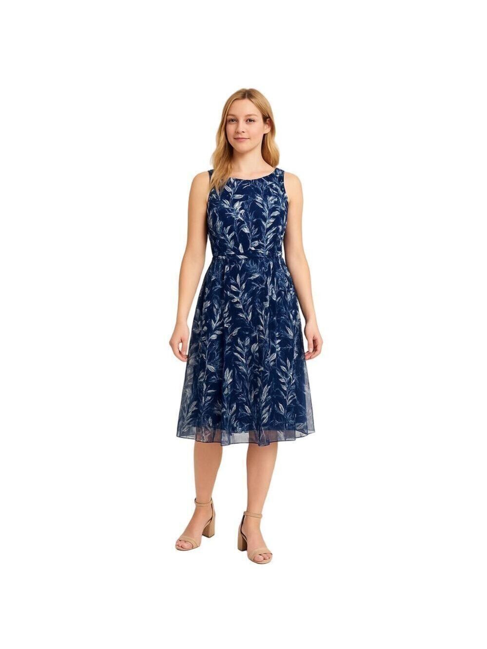 Candalite Blue Floral Sheer Dress Sz 1X